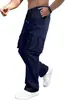 Pantalones de trabajo rectos informales de moda estilo americano con múltiples bolsillos y cordón para hombre, venta al por mayor y dropshipping disponibles