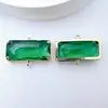 Borde de garra de cobre color electrochapado que no se decolora colgante DIY cristal de vidrio colgante doble horizontal accesorio para pulsera, collar y pendientes