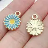 Accesorios para joyería DIY de aleación: Colgantes de flor de goteo de aceite, girasol y margarita para pendientes, collares y llaveros, un superventas transfronterizo