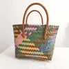 Cesta de Mimbre Tejida de Gran Capacidad para Festivales, Cesta de Regalo Festiva para Bodas, Bolso Cesta de Mano