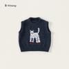 Roupas Infantis Youbao Primavera e Outono Roupa Térmica Interna Novo Estilo Roupas para Meninas Tricô Infantil Colete Suéter Sem Manga para Meninas