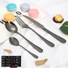 Conjunto de Talheres de Aço Inoxidável Espesso de Alta Qualidade do Fabricante Original, Faca e Garfo para Bife Polidos Finamente, Conjunto de Talheres Ocidentais de 4 Peças Atacado