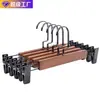 Percha de Madera Maciza para Pantalones con Pinzas para Uso Doméstico, Percha para Faldas y Pantalones que No Deja Marca con Pinzas, Venta al Por Mayor para Hoteles y Tiendas de Ropa, Grabado de Logo Disponible