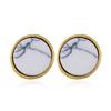 Pendientes nuevos de estilo étnico, pendientes de piedra de pino, pendientes de cristal redondos de aleación de zinc retro de mármol de estilo coreano, joyería