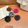 Anillo para el pelo de felpa coreano ancho y audaz color azul aciano, cuerda para coleta alta, no daña el pelo, cuerda para la cabeza de alta elasticidad