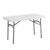 Mesa de Jantar Dobrável para Uso Externo, Escrivaninha de Plástico Portátil e Simples, Mesa Retangular Longa para Reuniões