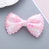 Diadema de lentejuelas personalizada para escenario infantil, con perlas, lazo dulce coreano, pasador hecho a mano, venta directa de fábrica