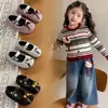 Mocasines de terciopelo para niña, sin cordones, corte bajo, estilo coreano 2026 Otoño, Zapatos casuales de piel Mary Jane, Estilo princesa