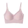Sujetador tipo top de tiras de gel sin costuras para mujeres con poco pecho, push-up, transpirable, copas fijas, sin varillas, diseño trasero invisible