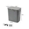 Cubo de Basura para Cocina, Tipo Colgante sin Taladro, Cubo de Basura Doméstico para Baño, Contenedor de Almacenamiento de Basura Montado en Pared con Tapa Deslizante y Tapa abatible