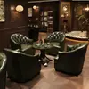 Asientos tipo cabina de bar de lujo retro, sillones sofá de cuero capitoné, mesas y sillas de recepción de salón KTV para ocio