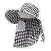 Gorra de protección solar a cuadros para mujer, gorro de ciclismo con protección para el cuello, transpirable, para trabajo agrícola, recolección de té, parasol, primavera y verano