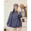 Outono 2026 Estilo Japonês Camisa de Botão com Lapela Xadrez Feminina Manga Longa Solta Emagrecedora Versátil Top de Algodão e Linho Transfronteiriço