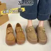 Zapatos con Plataforma de 7 cm para Aumentar la Altura para Mujeres Bajitas, Nuevo Estilo Primavera y Verano 2026 Zapatos Birkenstock de Piel Genuina, Mocasines Casuales
