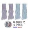 Meias de Yoga com Dedos Separados para Mulheres, Dedos Divididos, Antiodor, Silicone Antiderrapante, Silenciosas, para Pilates Fitness Indoor, Meias de Cano Médio com Cinco Dedos