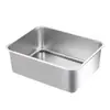 Caja de arena extra grande para gatos rectangular de acero inoxidable al por mayor transfronteriza, con tapa, profunda, a prueba de salpicaduras