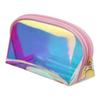 Bolsa de Maquiagem Transparente Iridescente TPU a Laser Transfronteiriça Nova, Bolsa de Armazenamento Impermeável Portátil para Artigos de Higiene Pessoal de Viagem com Separação Úmida e Seca