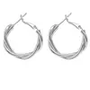 Pendientes de Aro Geométricos Torcidos Europeos y Americanos con Aguja de Plata S925 Pendientes de Metal Simples Pendientes Versátiles de Moda para Mujeres Exquisitos Lujo Ligero
