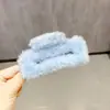 Presilha de Cabelo Quadrada de Pelúcia Outono e Inverno Presilha de Pelúcia de Alta Qualidade Versátil Fofa Presilha de Cabelo Média Grampo para a Parte de Trás da Cabeça