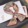 Ventas Directas de Fábrica Transmisión en Vivo Accesorios Decorativos Bufanda Larga de Seda con Flecos Doble Cara Diadema Estilo Coreano Bufanda Pequeña Rayada