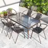 Mesas y Sillas de Exterior con Sombrillas para Patio, Jardín y Terraza; Impermeable y a Prueba de Sol; Adecuado para Beber Té y Relajarse al Aire Libre en Casas de Huéspedes