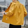 Chamarra tipo camisa de trabajo para hombre para primavera y otoño, duradera, resistente a la suciedad, protección solar, ropa de trabajo, camisa casual texturizada