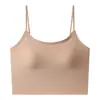 Base de Maquillaje Líquida, Camisola de Tirantes Finos, Hermoso Diseño en la Espalda, Adecuada para Usar por Dentro o por Fuera, Top Corto de Modal sin Costuras Invisible para Mujer