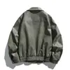 Chaqueta retro estilo japonés Rumeng con solapa de cuero PU Maillard para hombre, chaqueta de cuero de moda urbana suelta para otoño, para ir en motocicleta