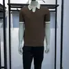Camisa Polo Tricô Manga Curta Masculina Gola Seagull Decote V Texturizada Color Blocking Estilo Old Money Camiseta Verão Atacado Fabrica Transfronteiriça