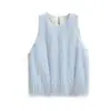 Comercio Exterior 2025 Nuevo Estilo Europeo y Americano Moda Chaleco sin Mangas de Cuello Redondo con Borlas Peludas para Mujer Otoño