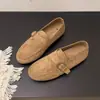 Zapatos casuales, mocasines de otoño, zapatos de vestir sencillos, zapatos de mujer, estilo coreano, con tacón oculto, cierre de hebilla, versátiles, retro, nuevo estilo 2026