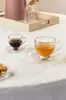 Xícara de Café com Pires Nova Borboleta com Bordas Douradas 80ml Cristal Ecológico - Lyor