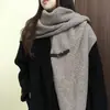 Bufanda Chal Triangular de Punto Retro para Mujer, Nuevo Estilo Otoño e Invierno 2025, Bufanda Gris Cálida y a la Moda para Usar con Abrigo
