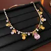 Aretes Colgantes con Zirconia de Aguja de Plata Forma de Gota Collar Cadena para Suéter Estilo Corte Francés Joyería Versátil de Lujo Ligero Niche