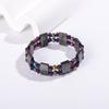 Pulsera de hematita con piedra biliar negra, joyería europea y americana, pulsera magnética vintage para hombre, accesorios de bricolaje, pulsera de gemas transfronteriza