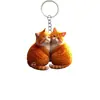 Colgante de Acrílico Plano para Coche de Pareja de Gatos, Adorno Colgante para Coche, Decoración del Hogar