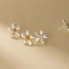 Pendientes Nalan S925 de plata esterlina con diseño fresco y dulce, con cuentas irregulares y lindas flores M05603