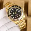 2026 Comércio Exterior Relógio de Luxo Banhado a Ouro Moda Pulseira de Aço Gmt Relógio Mecânico Marca Masculina Relógio de Pulso Atacado
