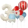 Set de Globos Digitales Oso Blanco Tema Circo Transfronterizo para Decoración de Fiestas de Cumpleaños de Dibujos Animados para Niños