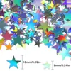 Decoraciones para uñas de pentagrama y luna plateadas con lentejuelas, relleno para empaque láser, accesorios de moda con forma de estrella para manualidades