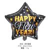 Decoración de Fiesta de Año Nuevo Transfronteriza feliz año nuevo Negro Dorado Feliz Año Nuevo Globo de Aluminio 2025