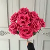 Buquê de 9 Cabeças de Rosas de Diamante para Arranjos de Casamento, Flores Artificiais de Rosa com Múltiplas Cabeças