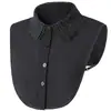Outono e Inverno Novo Temperamento Gola Lapela Padrão de Gancho Cor Sólida Gola Falsa Meia Camisa de Chiffon Gola de Renda Fabricante Transfronteiriço Atacado