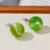 Pendientes Redondos Acrílicos Color Caramelo S925 Manchados Pendientes Sencillos de Moda Pendientes Versátiles para Ropa de Trabajo Fresca Venta al por Mayor