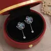 Fuegos Artificiales y EstrellasAretes de Fuegos Artificiales con Degradado Azul - Nicho, Lujo Ligero, Dulces, Aretes Cotidianos con un Toque de Alta Gama para Otoño e Invierno