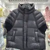 Colete de Penugem de Pato Branco 90 Outono e Inverno Novo Estilo Europeu Gola Alta Manga Tricotada Feminino Curto Design Tendência Colete