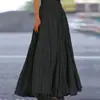 Amazon Comercio Exterior 2026 Primavera/Verano Nueva Falda Larga de Color Sólido con Pliegues Estilo A y Dobladillo Ancho para Mujer