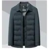 Chaqueta Ligera de Plumas para Hombre de Invierno Cálida Cuello Camisa Abrigo de Plumas Versátil Casual de Negocios Top para Hombres de Mediana Edad y Jóvenes