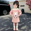Colección de otoño para niñas: Vestido de punto con estampado de conejos, vestido suéter de manga larga, estilo primavera/otoño 2026, moderno vestido de princesa para niños y bebés