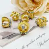 Venta Caliente Transfronteriza Relleno de Oro 18K Conservación del Color Incrustado Zirconia Corona Agujero Recto Cuentas DIY Portátil Bolígrafo Joyería Accesorios Material